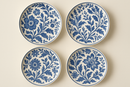 Conjunto 6 Pratos Decorativos Botânicos Azul - Cerâmica Artística